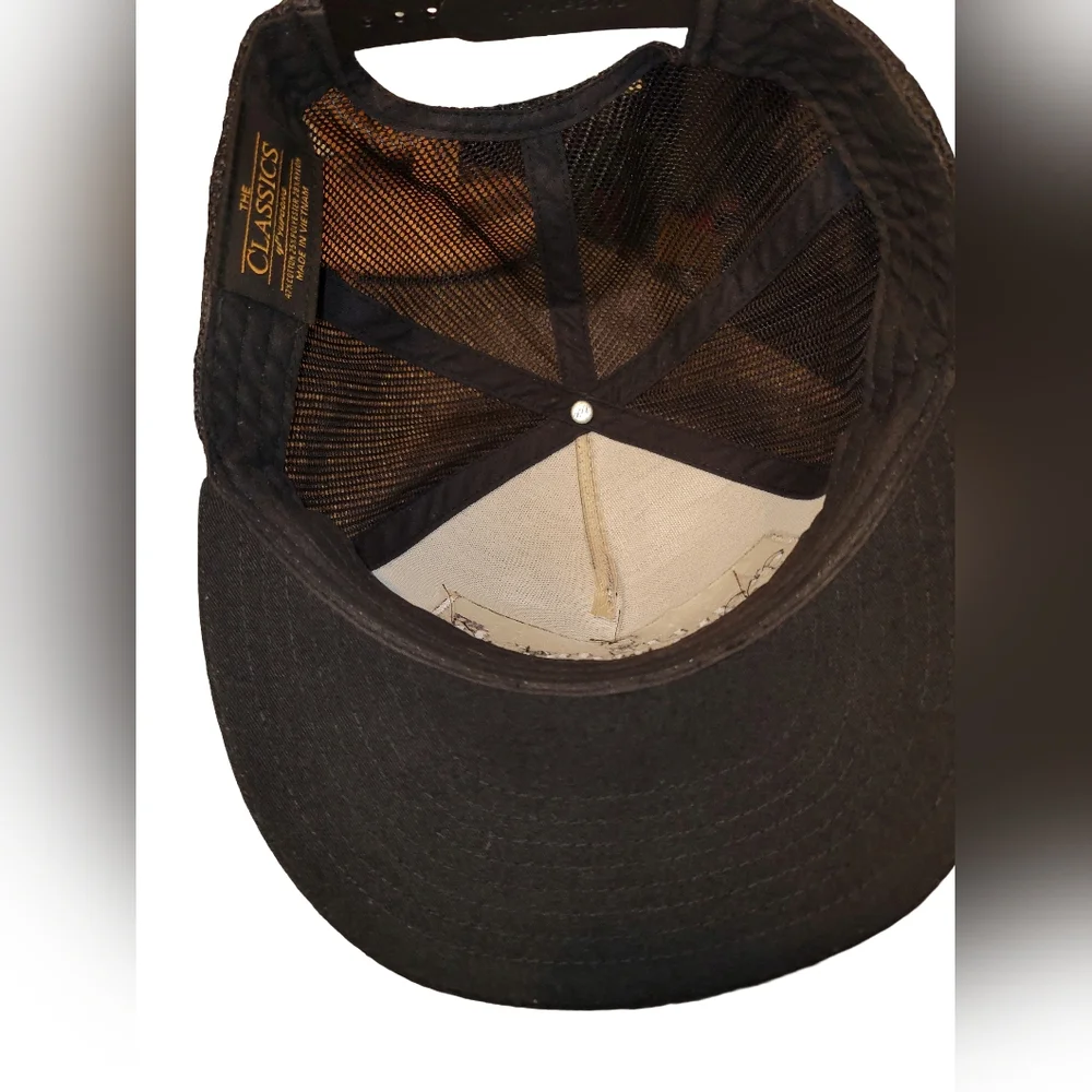 Gentlemen Republic Black Mesh Trucker Snap Back 6-Panel Hat With Large Logo  O/S